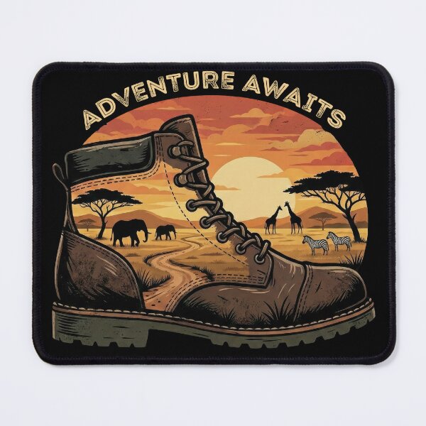 Item preview, Adventure Awaits Safari Hiking Boot Wildlife designed and sold by d247.