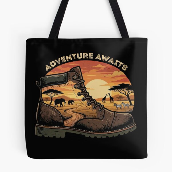 Item preview, Adventure Awaits Safari Hiking Boot Wildlife designed and sold by d247.
