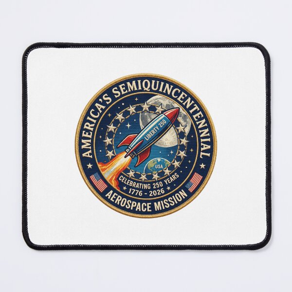 Item preview, USA 250th Anniversary Semiquincentennial Retro Space Rocket designed and sold by PictoVibe.