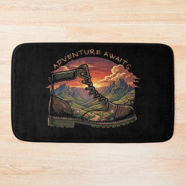 Item preview, Adventure Awaits Hiking Boot Mountain Trail designed and sold by d247.