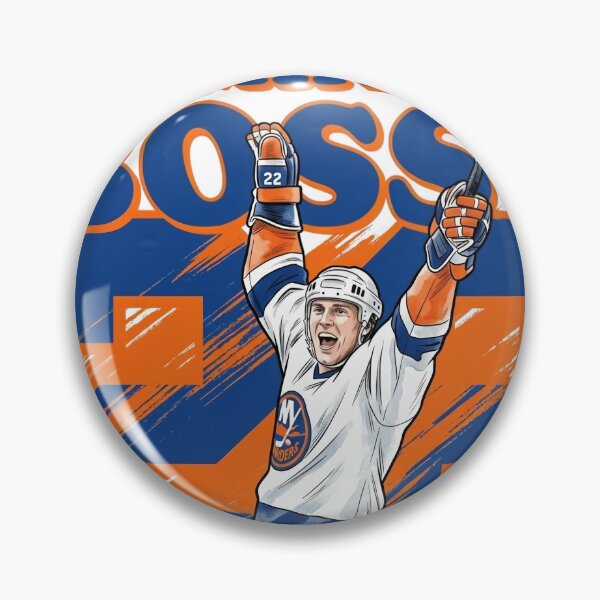 Item preview, Long Island Scoring Legend No. 22 – Retro Blue and Orange Hockey Art designed and sold by Thogan0416.