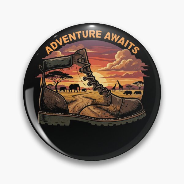 Item preview, Adventure Awaits Safari Hiking Boot Wildlife designed and sold by d247.