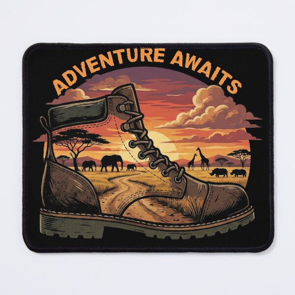 Item preview, Adventure Awaits Safari Hiking Boot Wildlife designed and sold by d247.