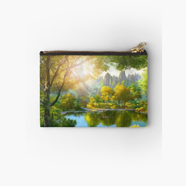 Item preview, Morning scene of a park with a pond designed and sold by Art-spree.