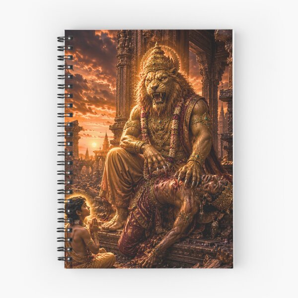 Item preview, Twilight Judgment of Narasimha | Divine Prophecy Hindu Art designed and sold by Homyar.