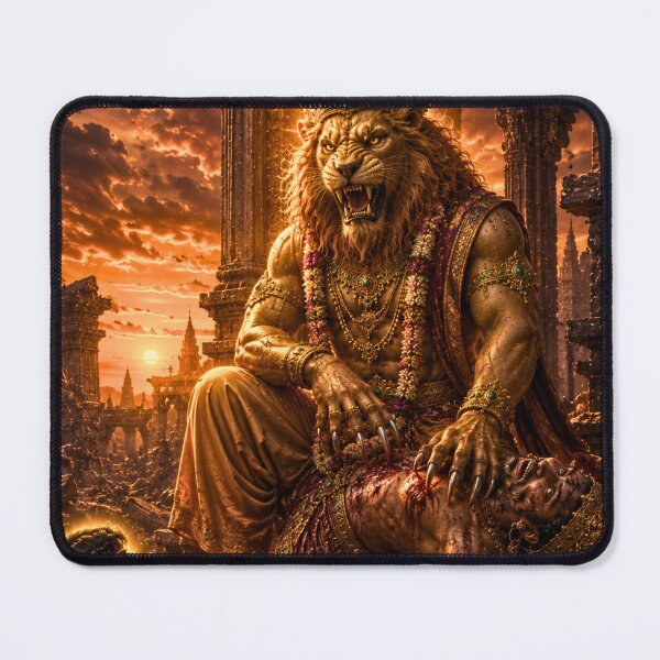 Item preview, Twilight Judgment of Narasimha | Divine Prophecy Hindu Art designed and sold by Homyar.