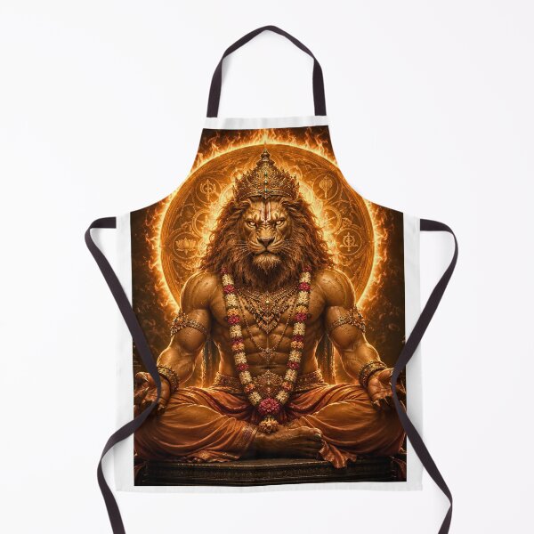 Item preview, Ugra Narasimha Meditation Portrait | Sacred Cosmic Lion Deity Art designed and sold by Homyar.