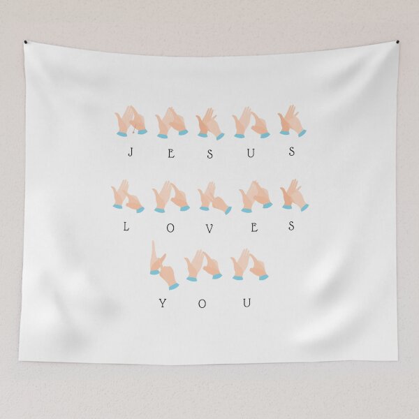 Item preview, Jesus Loves You in Auslan Sign Language Faith Looks Good designed and sold by FaithLooksGood.