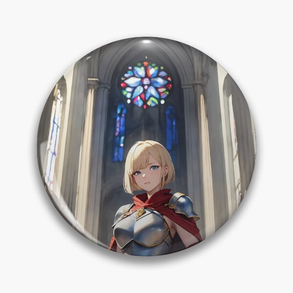 Item preview, Blonde Paladin Knight in Gothic Cathedral designed and sold by iloveanimechibi.