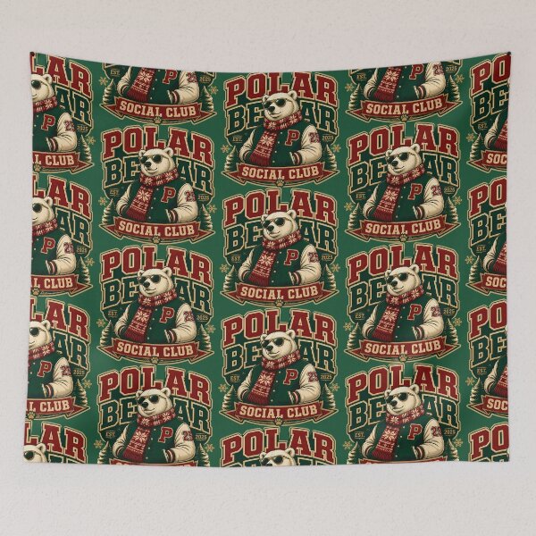 Item preview, Polar Bear Social Club Shirt Winter Animal Shirt Cozy Christmas Winter PNG Bear Lover Gift designed and sold by VectorJoy.