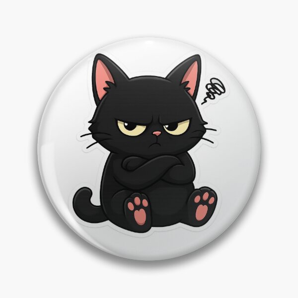 Item preview, grumpy black cat sticker designed and sold by Once Upon a Store.