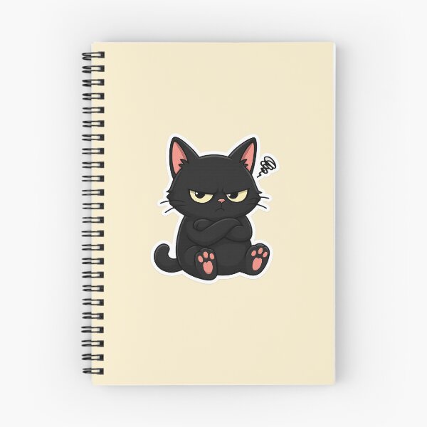 Item preview, grumpy black cat sticker designed and sold by Once Upon a Store.