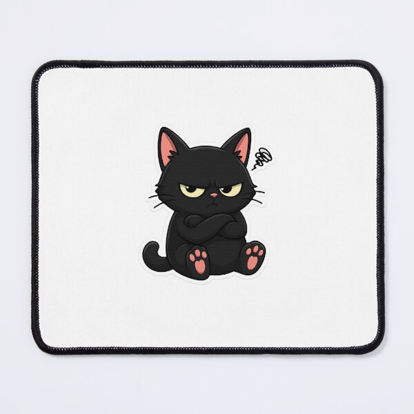 Item preview, grumpy black cat sticker designed and sold by Once Upon a Store.