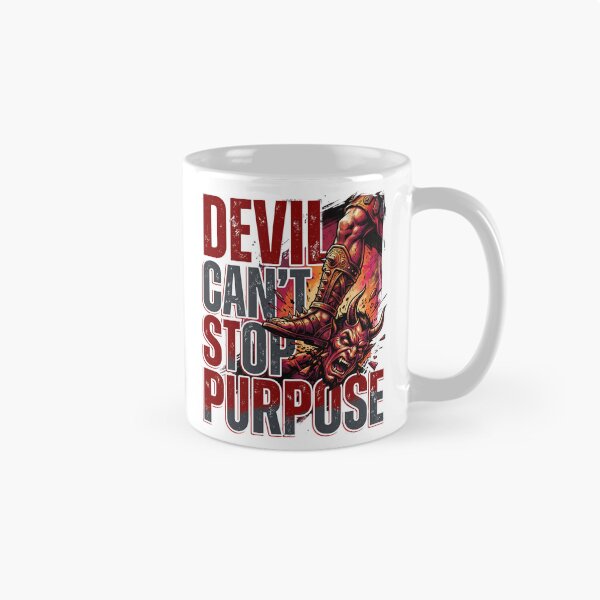 Aperçu de l'œuvre T-shirt chrétien « Le diable ne peut pas arrêter le but » – Design typographique inspirant sur le plan de Dieu pour les croyants créée et vendue par pngfaithstudio.