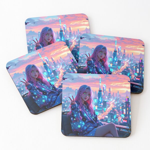 Item preview, Neon Dreams City Girl designed and sold by DreamyWallVibes.