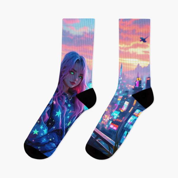 Item preview, Neon Dreams City Girl designed and sold by DreamyWallVibes.