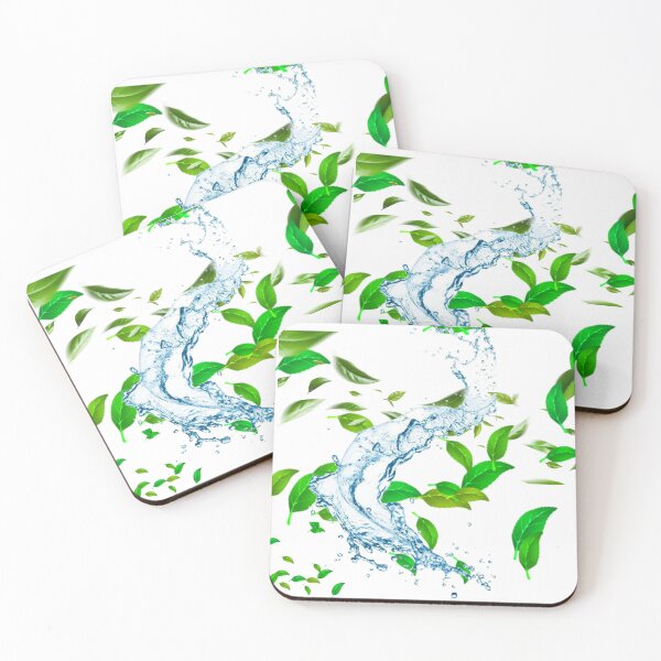 Item preview, Splash of Freshness Green Leaves Water Graphic designed and sold by Divichan.