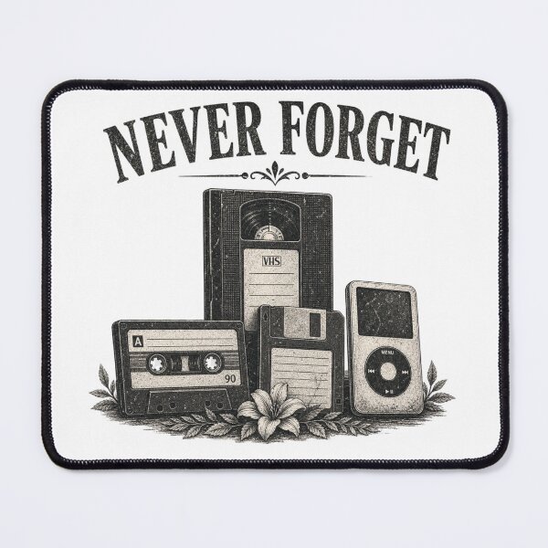 Item preview, Never Forget Retro Tech Nostalgia designed and sold by ChaosThreadsCo.
