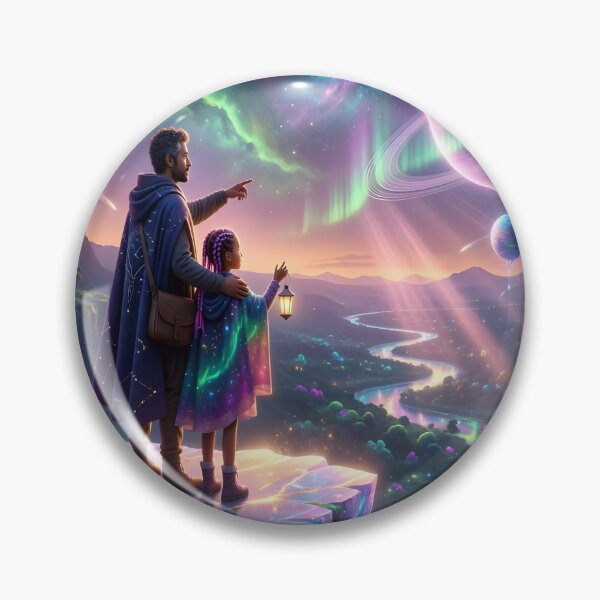 Item preview, Cosmic Father Daughter Dreamscape designed and sold by DreamyWallVibes.