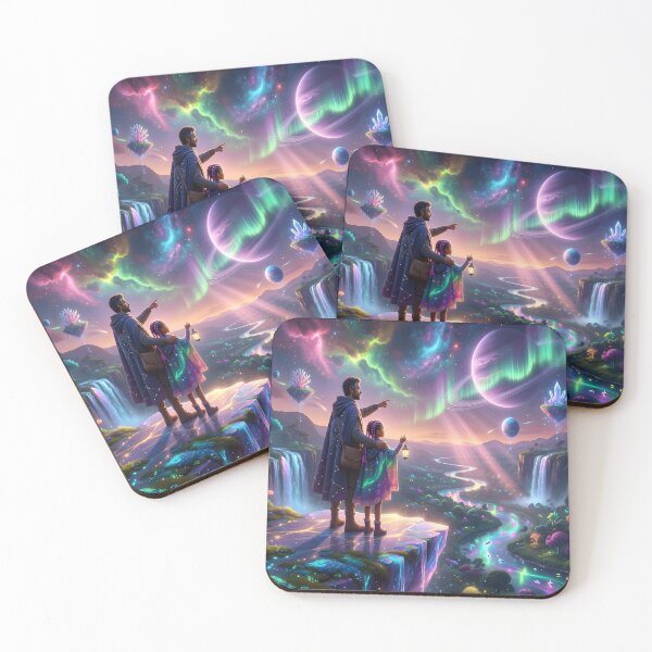 Item preview, Cosmic Father Daughter Dreamscape designed and sold by DreamyWallVibes.