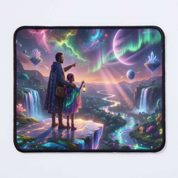 Item preview, Cosmic Father Daughter Dreamscape designed and sold by DreamyWallVibes.