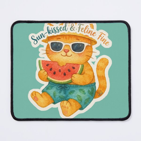 Item preview, Sun-Kissed & Feline Fine Watermelon Cat designed and sold by CAutumnTrapp.