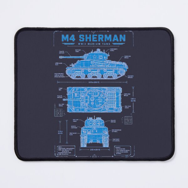 Item preview, M4 Sherman Blueprint WWII Medium Tank Military History Design designed and sold by RockyLambda.