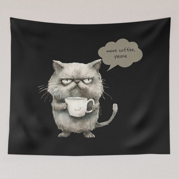Item preview, Still Loading More Coffee Please Funny Sleepy Cat Design designed and sold by JoPiCreative.