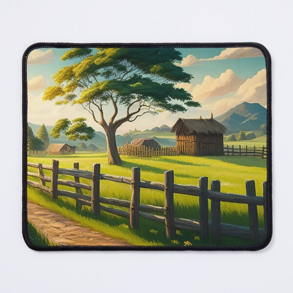 Item preview, Stunning rural landscape with meadow and fence designed and sold by Art-spree.