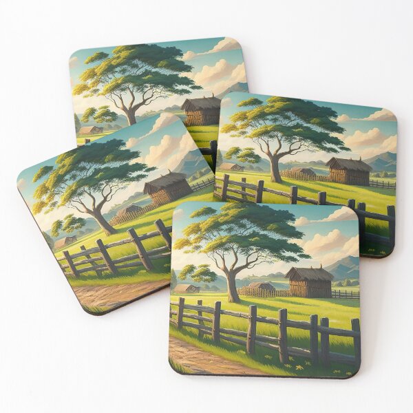 Item preview, Stunning rural landscape with meadow and fence designed and sold by Art-spree.