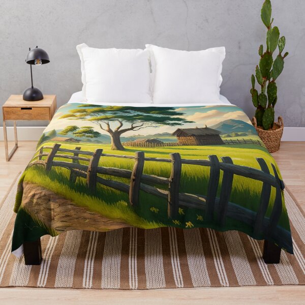 Item preview, Stunning rural landscape with meadow and fence designed and sold by Art-spree.
