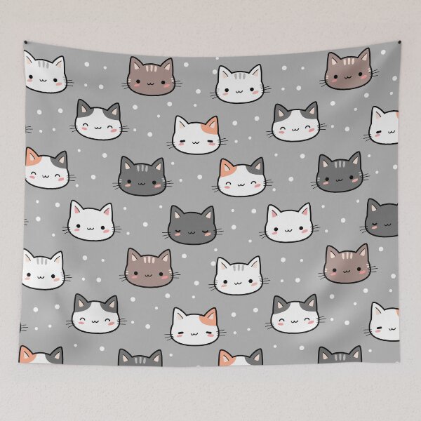 Item preview, Kitties on Gray designed and sold by The Painted Lamb.