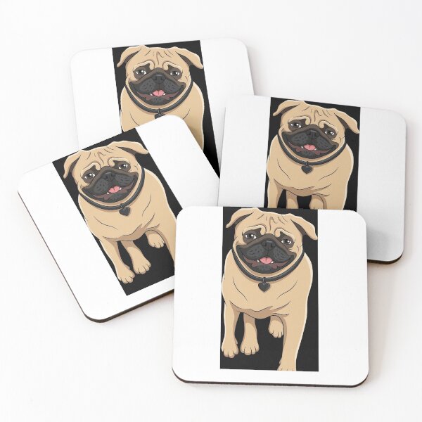 Item preview, Pug Cartoon Portrait with Heart Collar designed and sold by AirCrayons27.