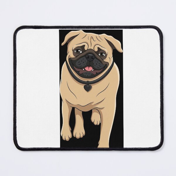 Item preview, Pug Cartoon Portrait with Heart Collar designed and sold by AirCrayons27.