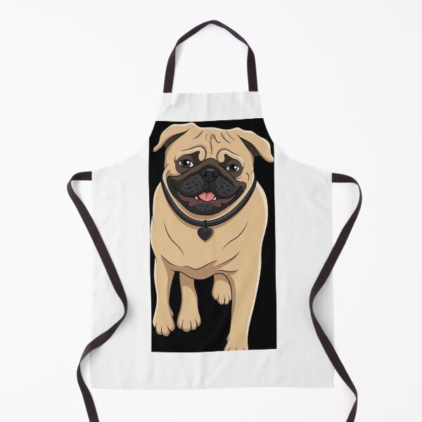 Item preview, Pug Cartoon Portrait with Heart Collar designed and sold by AirCrayons27.