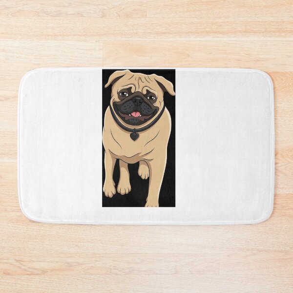 Item preview, Pug Cartoon Portrait with Heart Collar designed and sold by AirCrayons27.