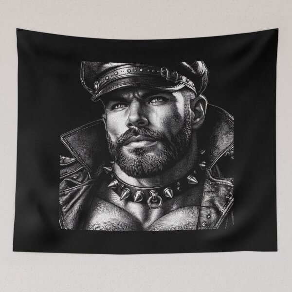 Item preview, Gay Leather Daddy Desire Defiant Currency Tom of Finland Tribute Gay Pride Graphic Design designed and sold by ItsAKinkThing.