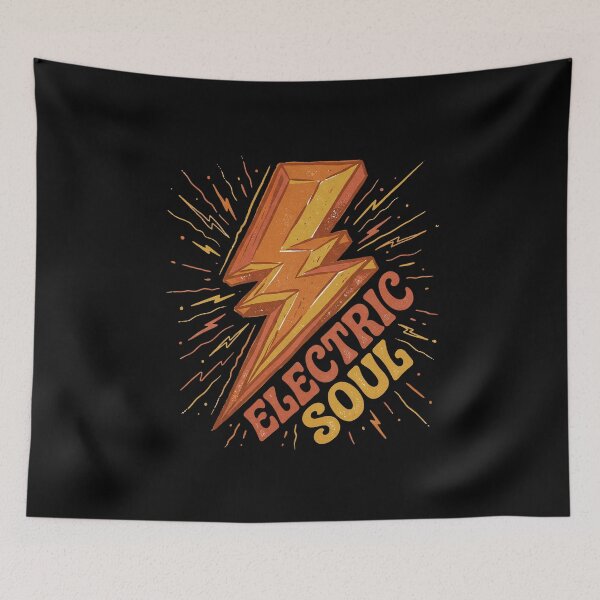 Item preview, Retro Groovy Burnt Orange Electric Soul Lightning Bolt designed and sold by Osmose-Studio ⭐⭐⭐⭐⭐.