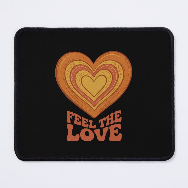 Item preview, Retro Groovy Terracotta Feel the Love Heart designed and sold by Osmose-Studio ⭐⭐⭐⭐⭐.