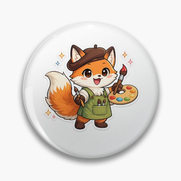 Item preview, cute artist fox sticker designed and sold by Once Upon a Store.