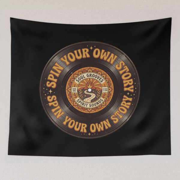 Item preview, Retro Groovy Burnt Orange Spin Your Own Story Vinyl Record designed and sold by Osmose-Studio.