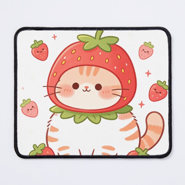 Item preview, Cute Strawberry Cat - Sweet & Whimsical designed and sold by Odushake.