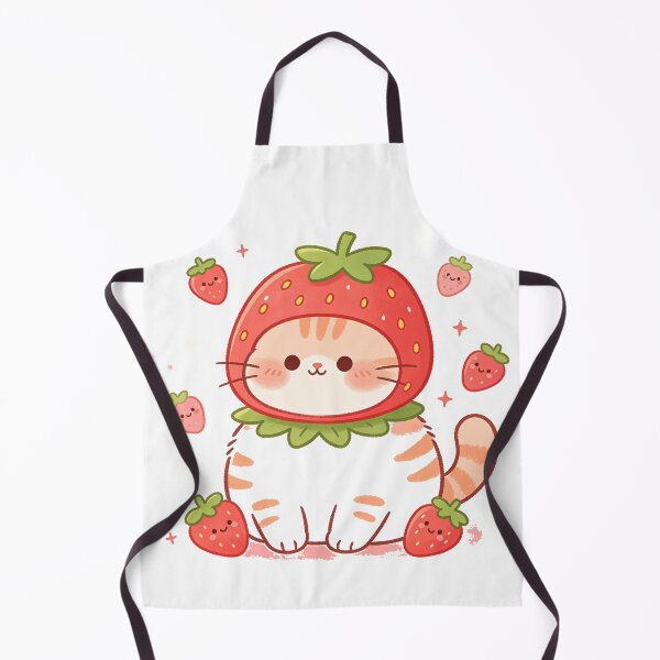 Item preview, Cute Strawberry Cat - Sweet & Whimsical designed and sold by Odushake.