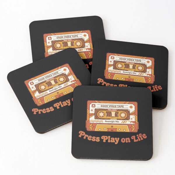 Item preview, Retro Groovy Burnt Orange Press Play on Life Cassette Tape designed and sold by Osmose-Studio ⭐⭐⭐⭐⭐.