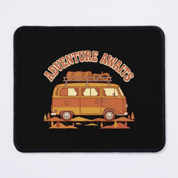 Item preview, Retro Groovy Burnt Orange Adventure Awaits Camper Van designed and sold by Osmose-Studio.