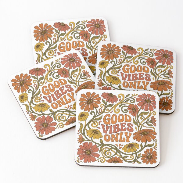 Item preview, Retro Terracotta Good Vibes Only Wildflower Wreath designed and sold by Osmose-Studio.