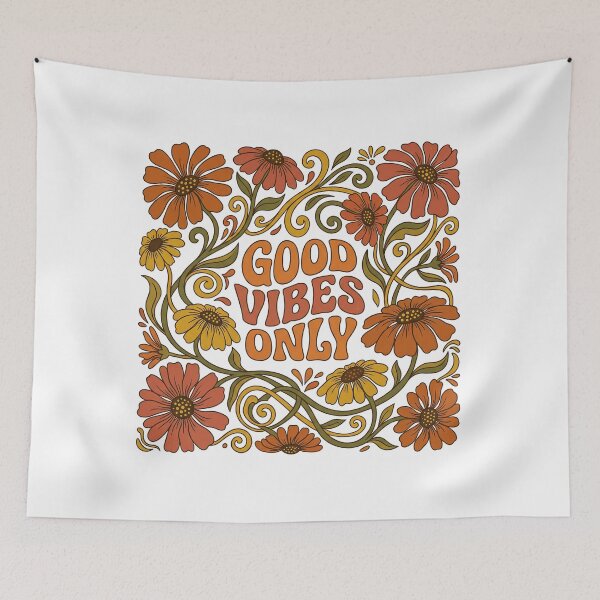 Item preview, Retro Terracotta Good Vibes Only Wildflower Wreath designed and sold by Osmose-Studio ⭐⭐⭐⭐⭐.