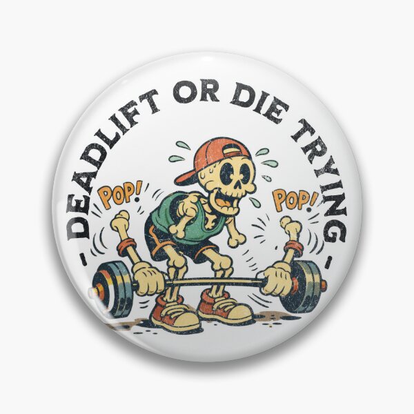Item preview, Retro Deadlift Skeleton - Deadlift or Die Trying designed and sold by Nacho Average Designs.