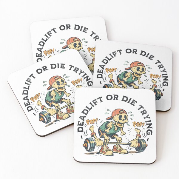 Item preview, Retro Deadlift Skeleton - Deadlift or Die Trying designed and sold by Nacho Average Designs.