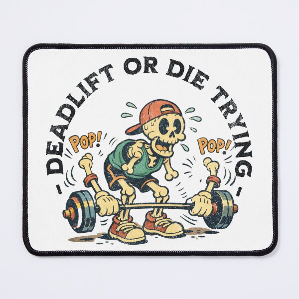 Item preview, Retro Deadlift Skeleton - Deadlift or Die Trying designed and sold by Nacho Average Designs.